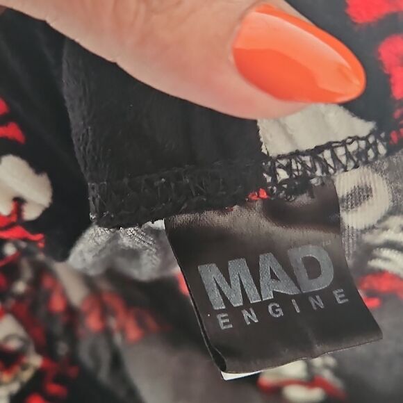 MAD Engine Women's Polyester Christmas PJ Bottom Small Black & Red - Picture 4 of 16